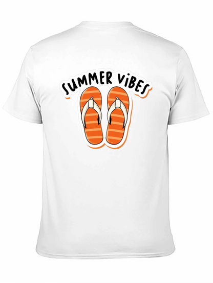 Summer Vibes Graphic Tee - Flip Flops Design