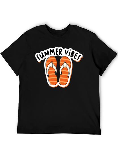 Summer Vibes Graphic Tee - Flip Flops Design