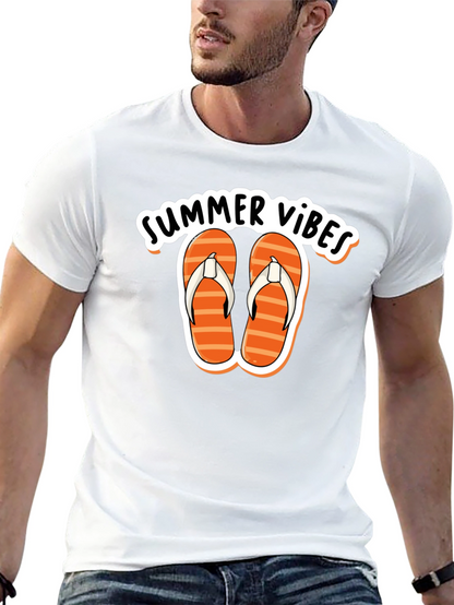 Summer Vibes Graphic Tee - Flip Flops Design
