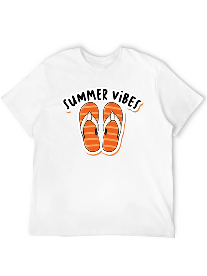 Summer Vibes Graphic Tee - Flip Flops Design