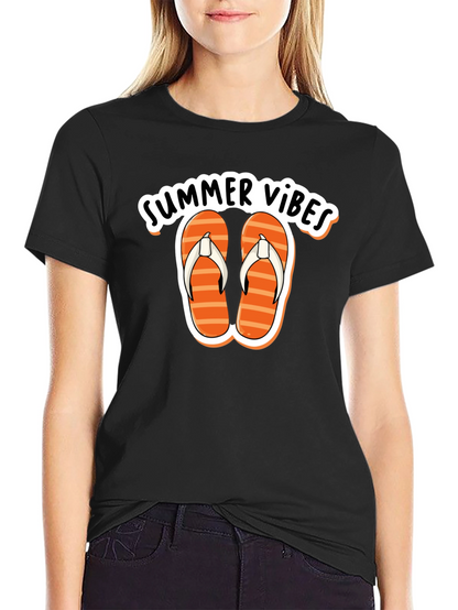 Summer Vibes Graphic Tee - Flip Flops Design