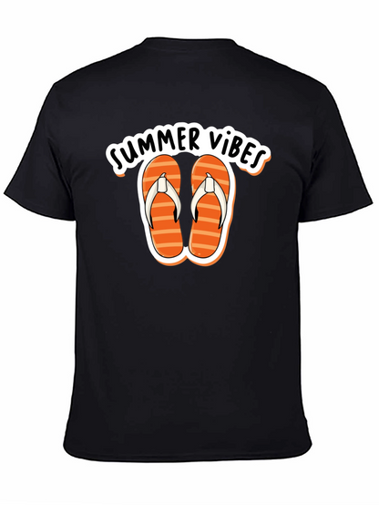 Summer Vibes Graphic Tee - Flip Flops Design