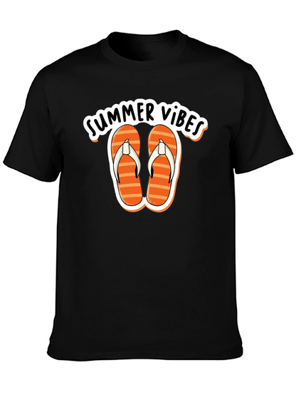 Summer Vibes Graphic Tee - Flip Flops Design