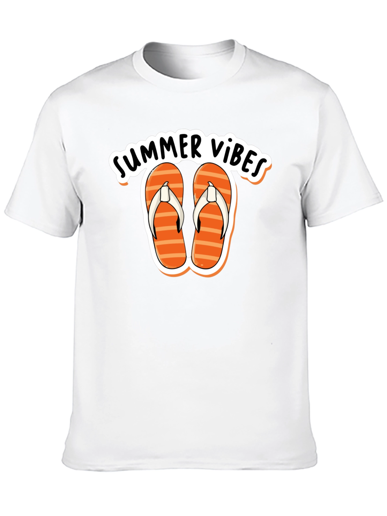 Summer Vibes Graphic Tee - Flip Flops Design