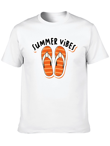 Summer Vibes Graphic Tee - Flip Flops Design