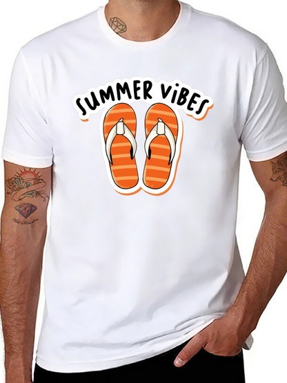 Summer Vibes Graphic Tee - Flip Flops Design