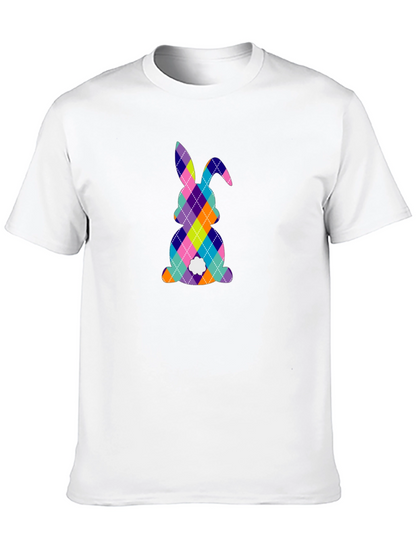 Easter Bunny Argyle Pattern T-Shirt