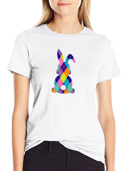 Easter Bunny Argyle Pattern T-Shirt