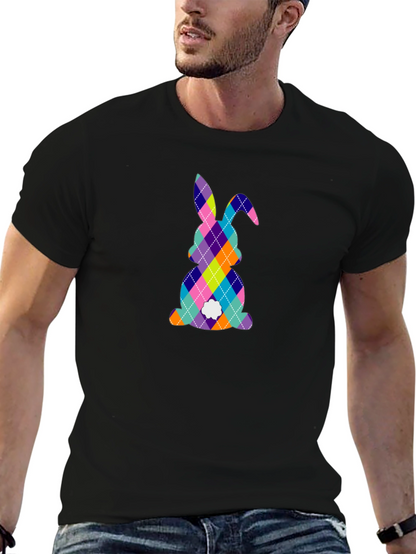 Easter Bunny Argyle Pattern T-Shirt