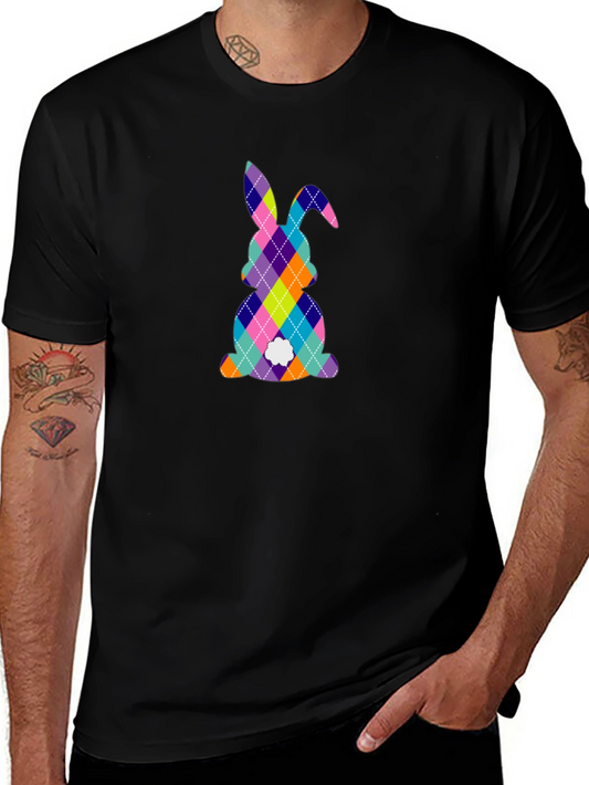 Easter Bunny Argyle Pattern T-Shirt