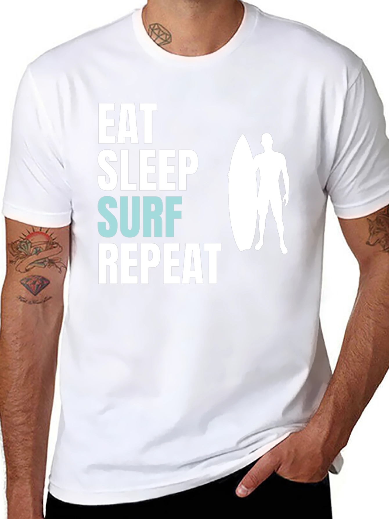 Eat Sleep Surf Repeat Graphic Tee