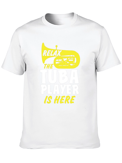 Relax Tuba Player Is Here Black Graphic Tee