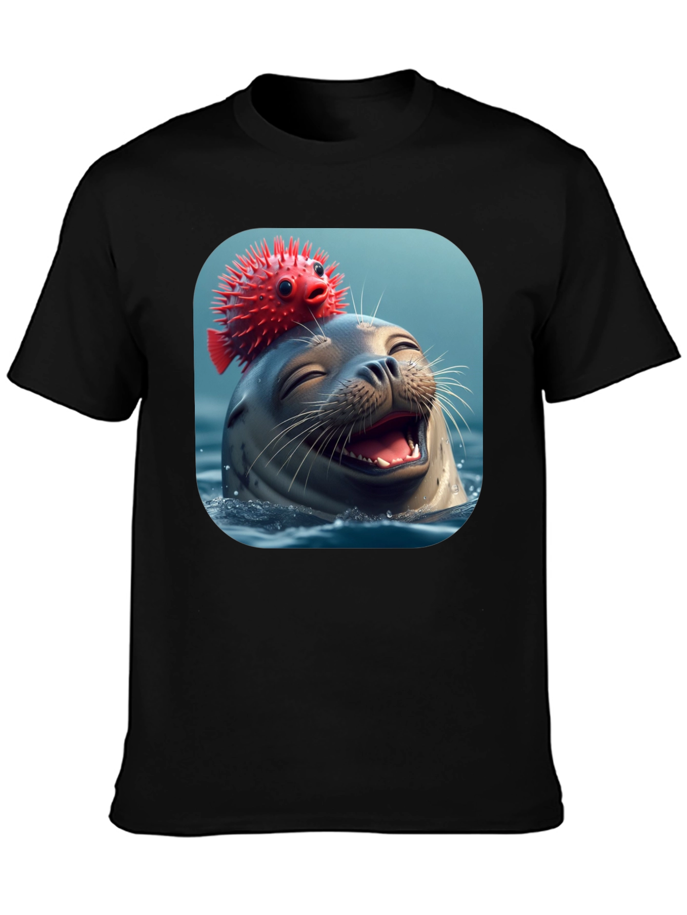 Seal and Pufferfish Graphic Tee