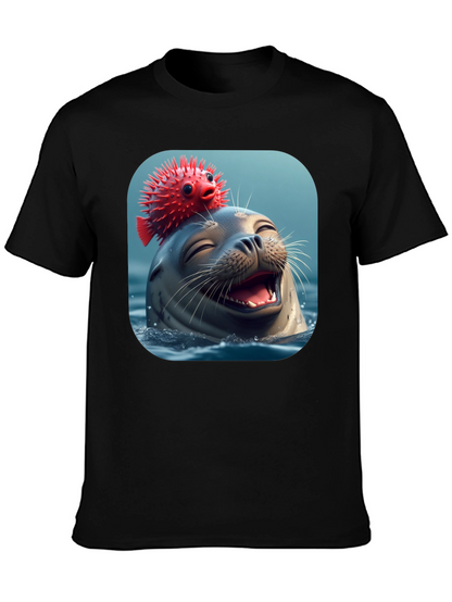 Seal and Pufferfish Graphic Tee