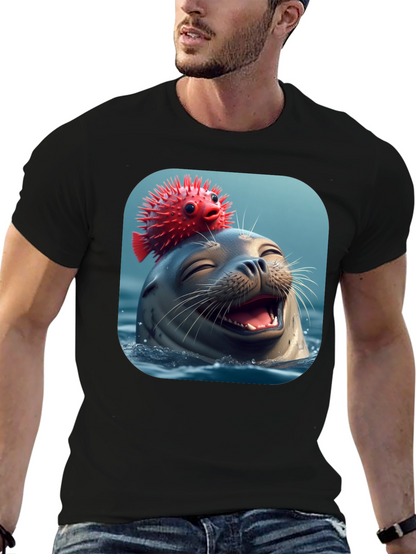 Seal and Pufferfish Graphic Tee