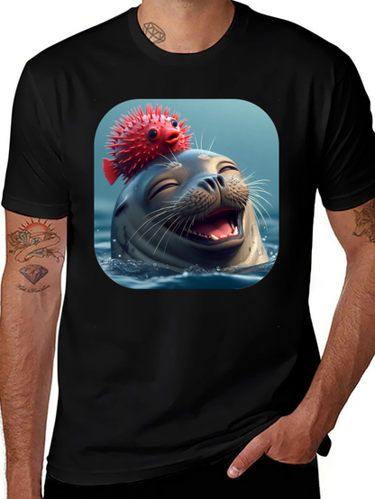 Seal and Pufferfish Graphic Tee