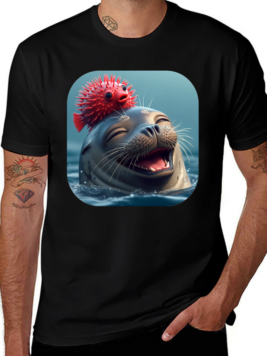 Seal and Pufferfish Graphic Tee