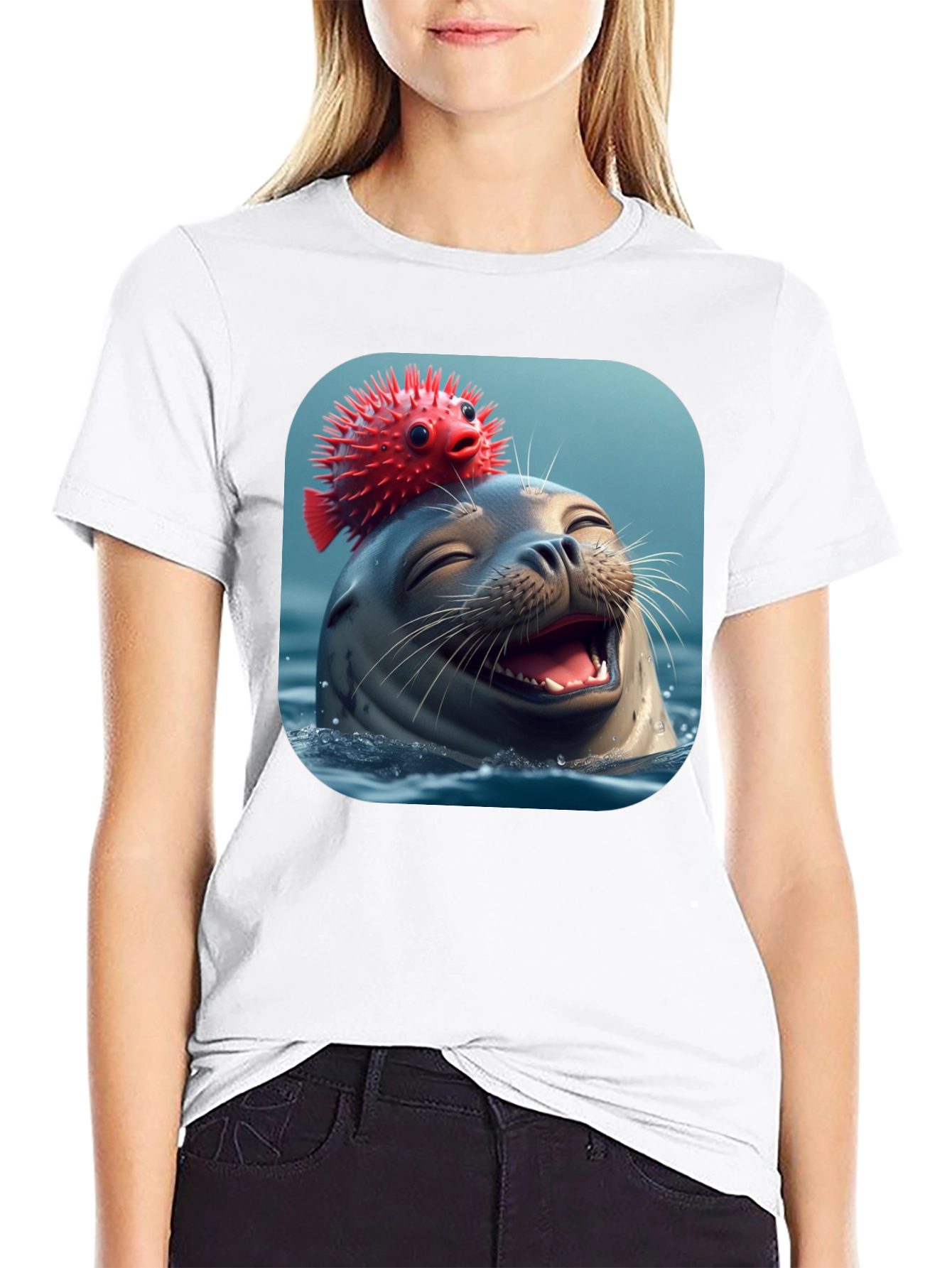 Seal and Pufferfish Graphic Tee