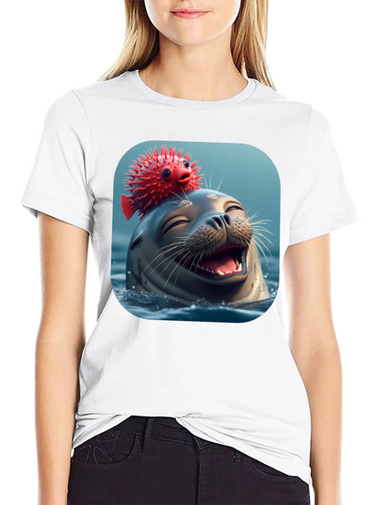 Seal and Pufferfish Graphic Tee