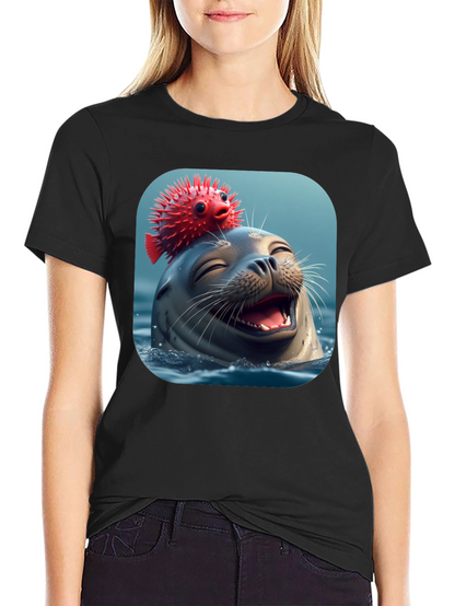 Seal and Pufferfish Graphic Tee