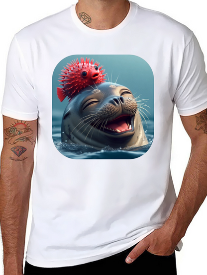 Seal and Pufferfish Graphic Tee