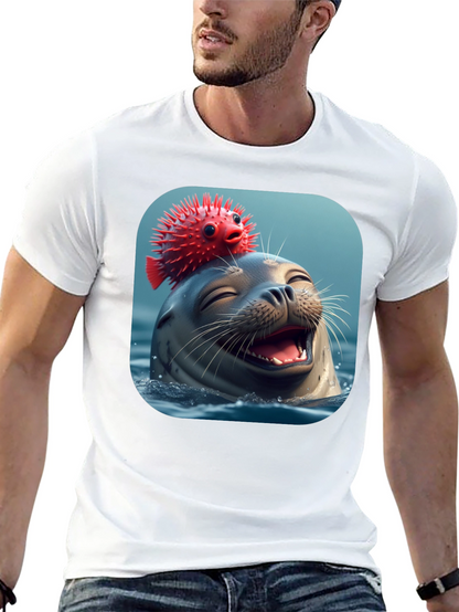 Seal and Pufferfish Graphic Tee