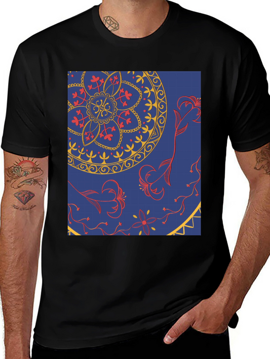 Blue Mandala Graphic Tee - Stylish Print T-Shirt