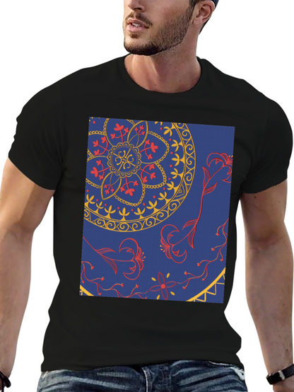 Blue Mandala Graphic Tee - Stylish Print T-Shirt
