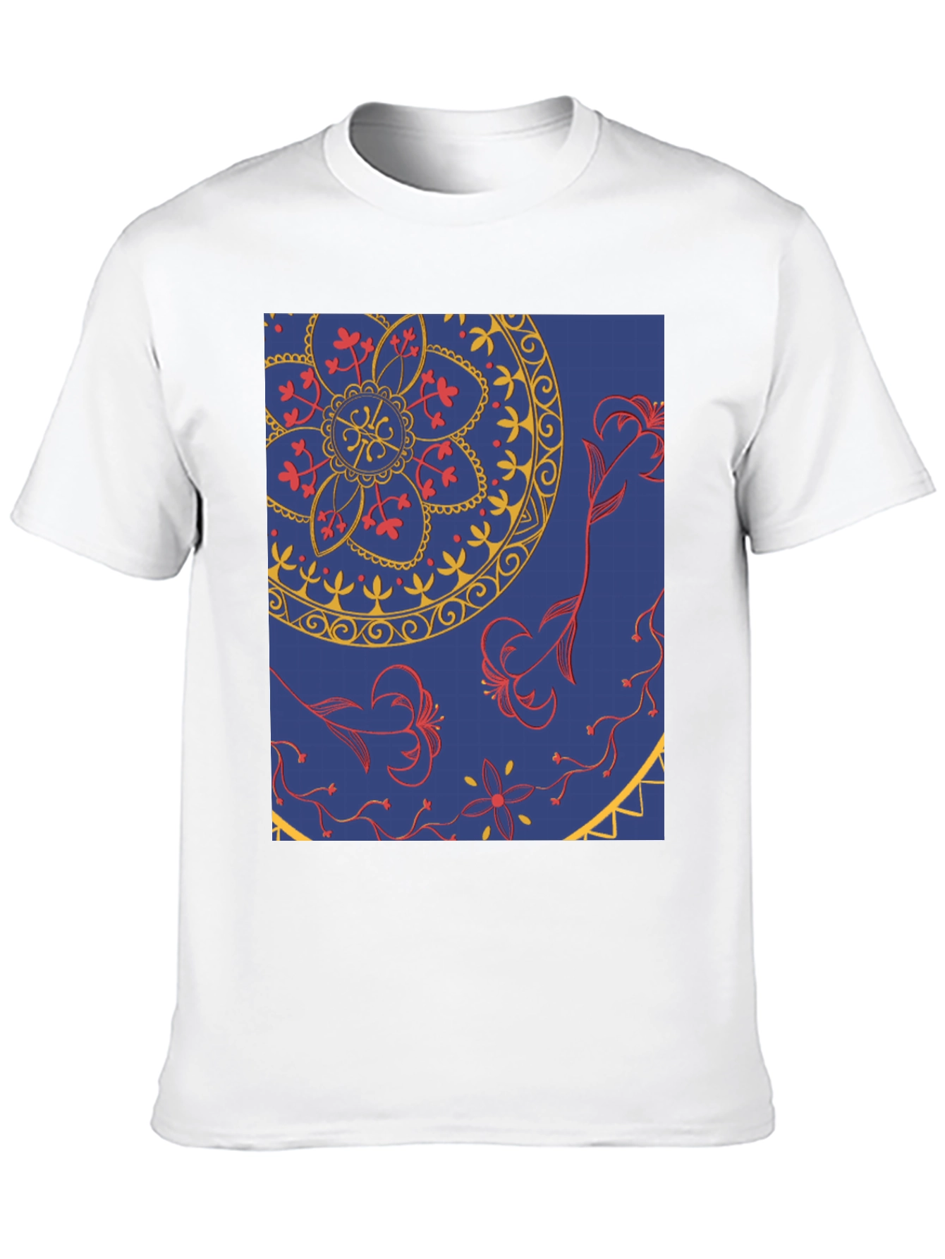 Blue Mandala Graphic Tee - Stylish Print T-Shirt