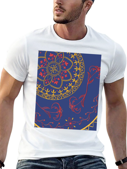 Blue Mandala Graphic Tee - Stylish Print T-Shirt