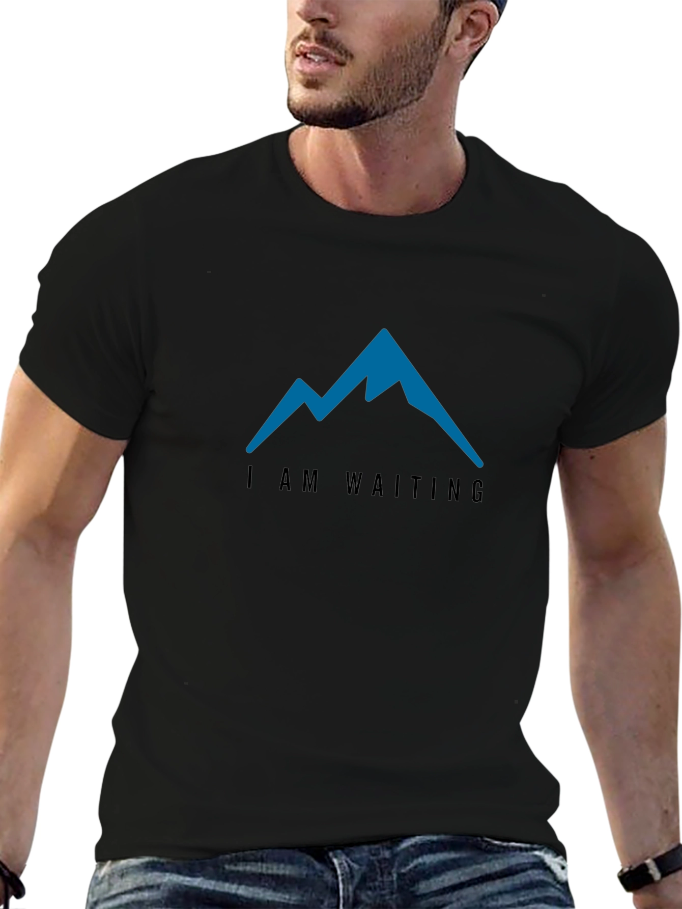 I am Waiting Mountain Tee - Mens Black T-Shirt
