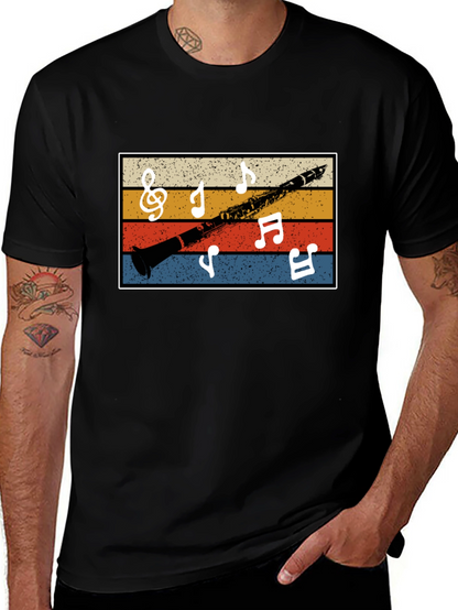 Retro Clarinet Music Notes Tee