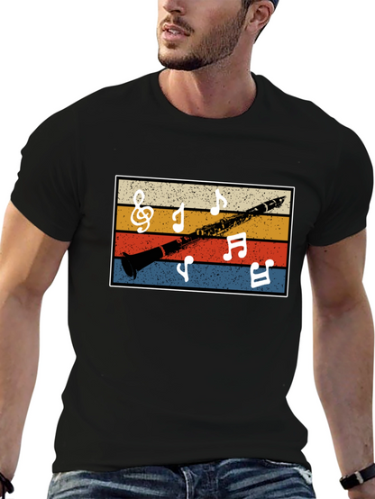 Retro Clarinet Music Notes Tee