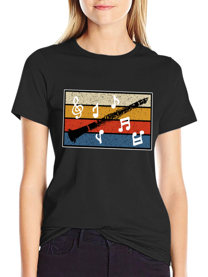 Retro Clarinet Music Notes Tee