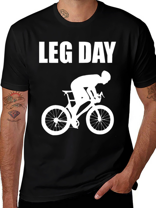 Leg Day Bike Ride Graphic Tee - Black Cotton T-Shirt
