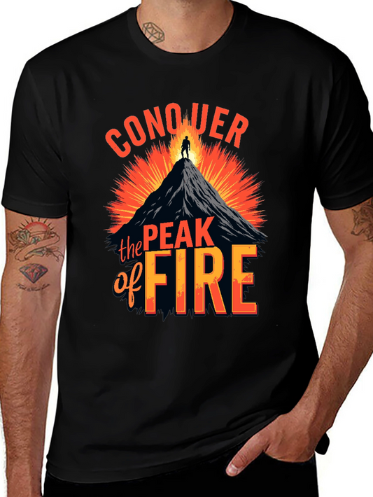 Conquer the Peak of Fire Graphic Tee