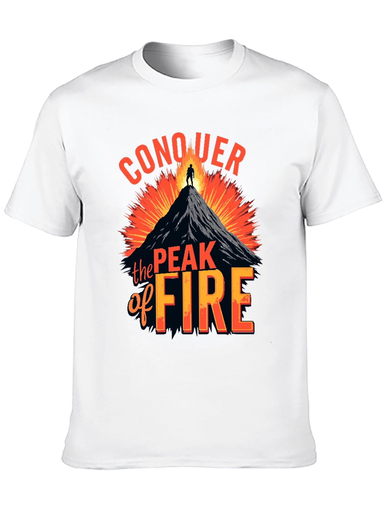 Conquer the Peak of Fire Graphic Tee