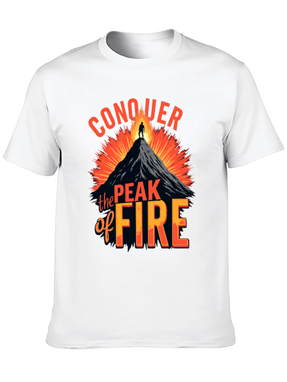 Conquer the Peak of Fire Graphic Tee