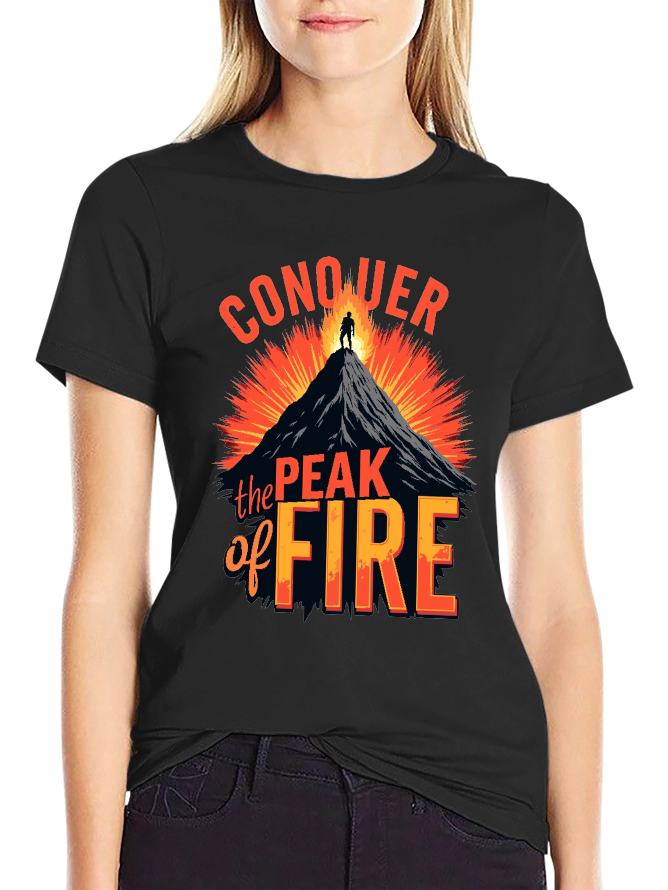 Conquer the Peak of Fire Graphic Tee