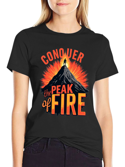 Conquer the Peak of Fire Graphic Tee