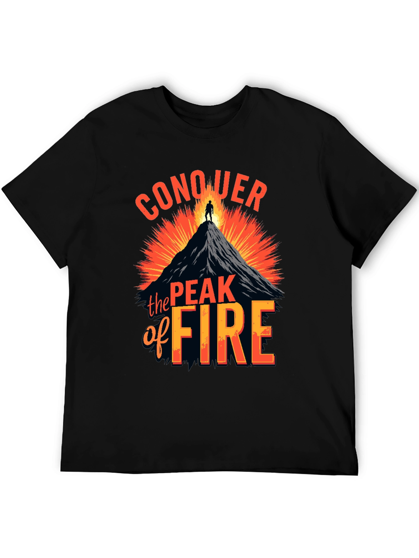 Conquer the Peak of Fire Graphic Tee