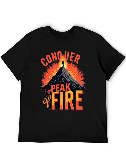 Conquer the Peak of Fire Graphic Tee