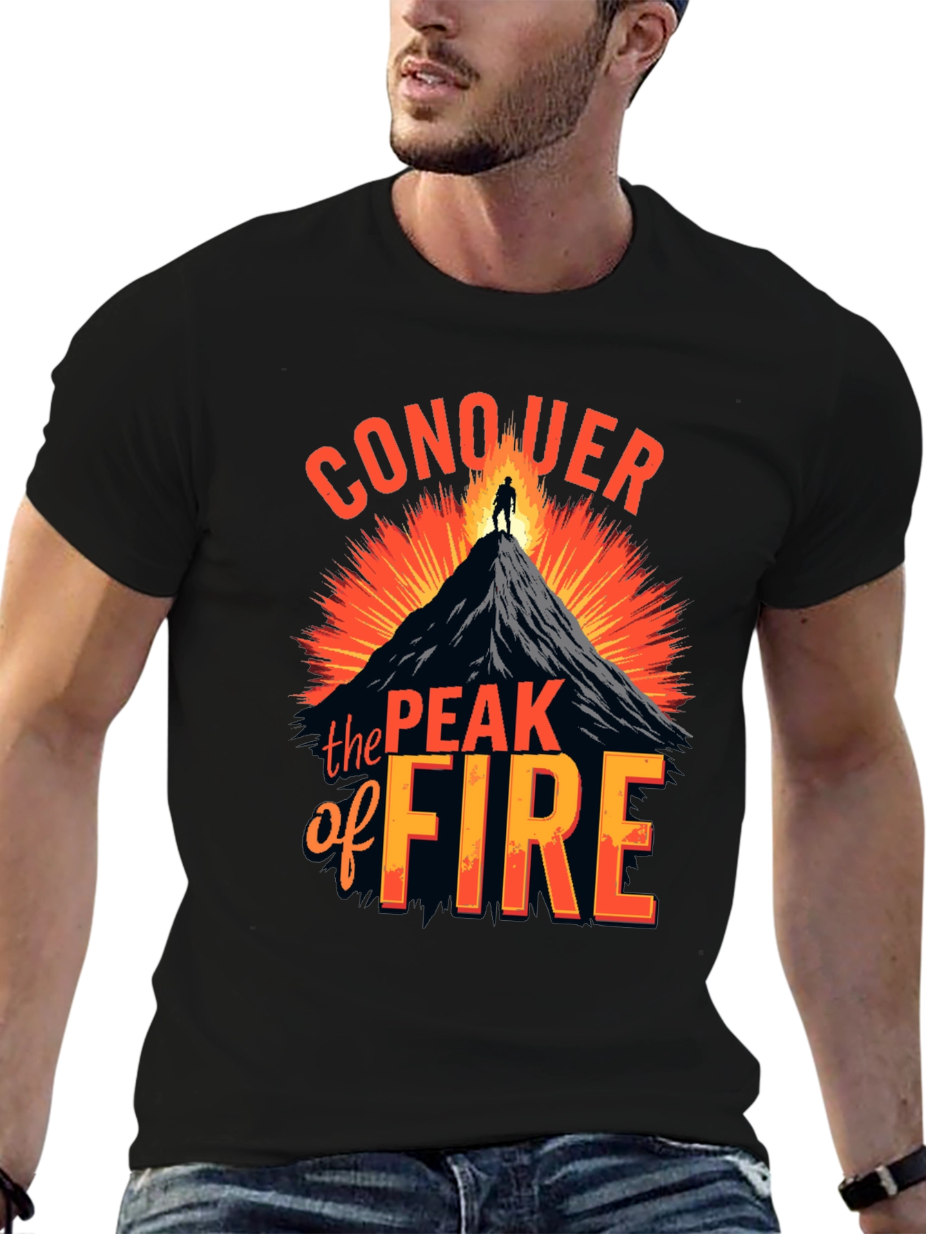 Conquer the Peak of Fire Graphic Tee