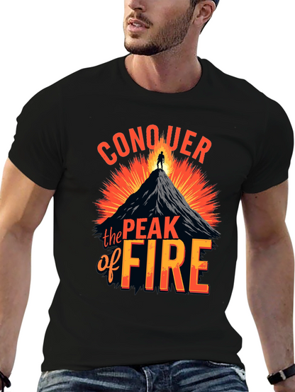 Conquer the Peak of Fire Graphic Tee