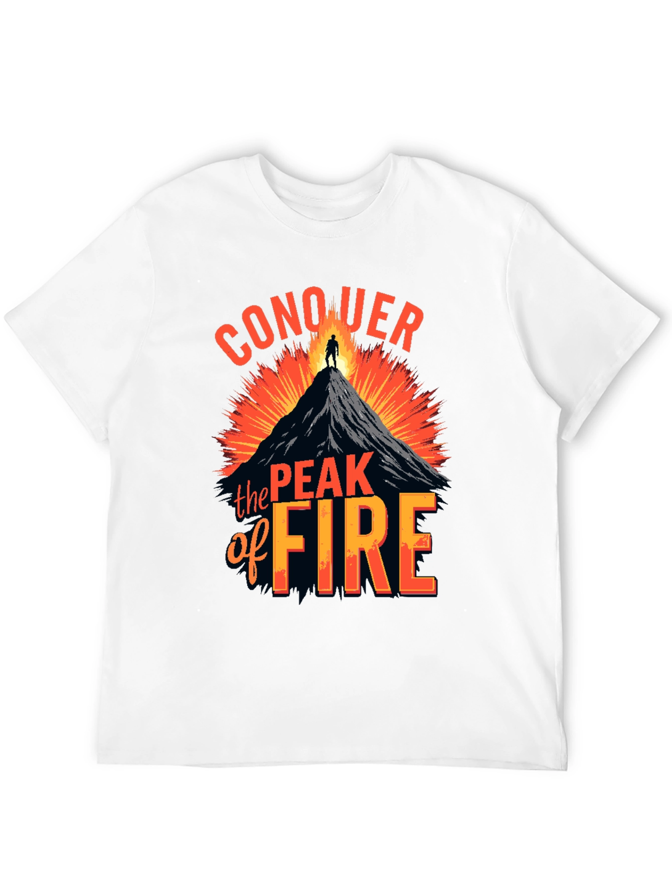 Conquer the Peak of Fire Graphic Tee
