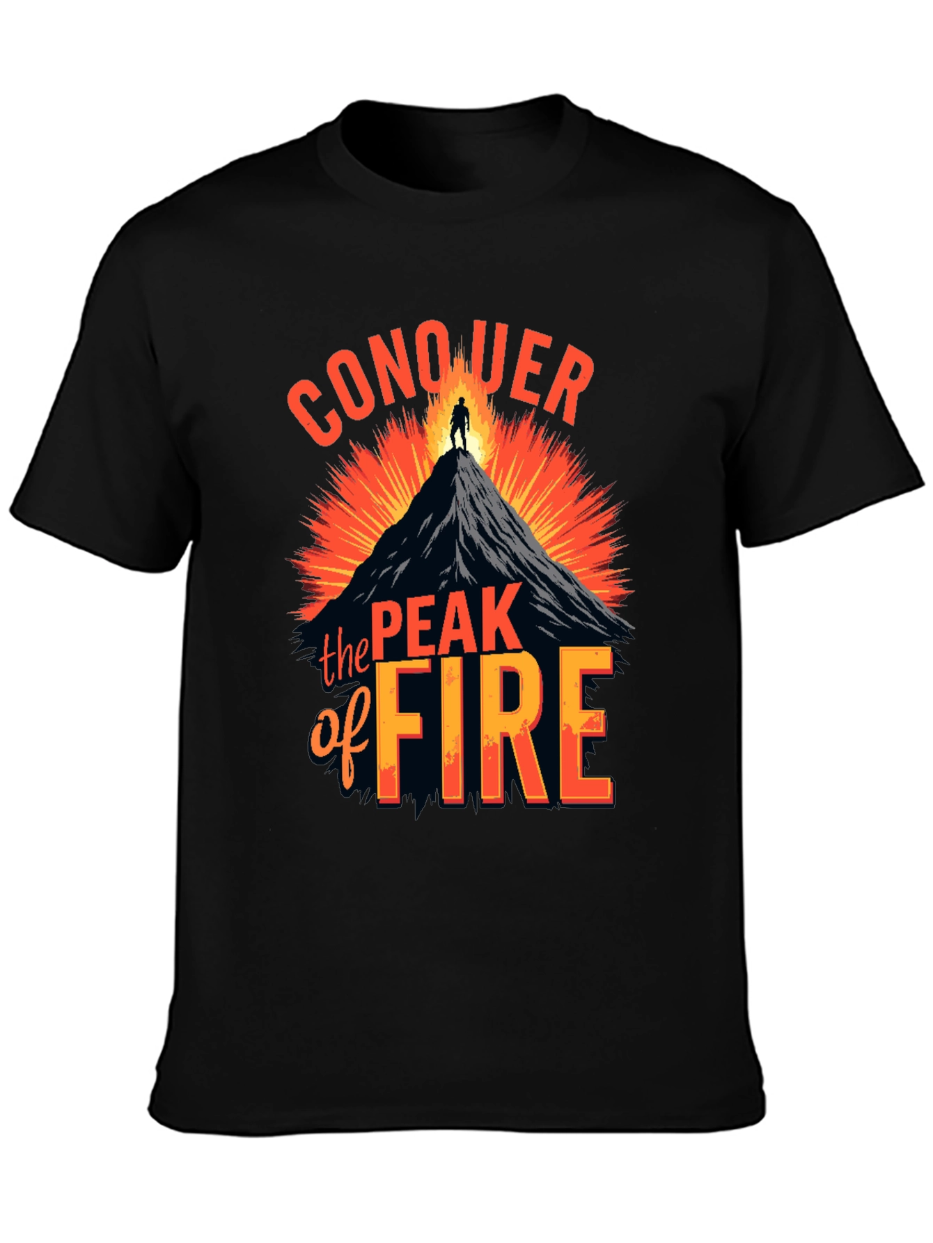 Conquer the Peak of Fire Graphic Tee