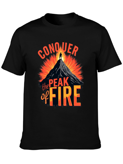 Conquer the Peak of Fire Graphic Tee