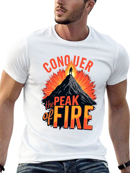 Conquer the Peak of Fire Graphic Tee