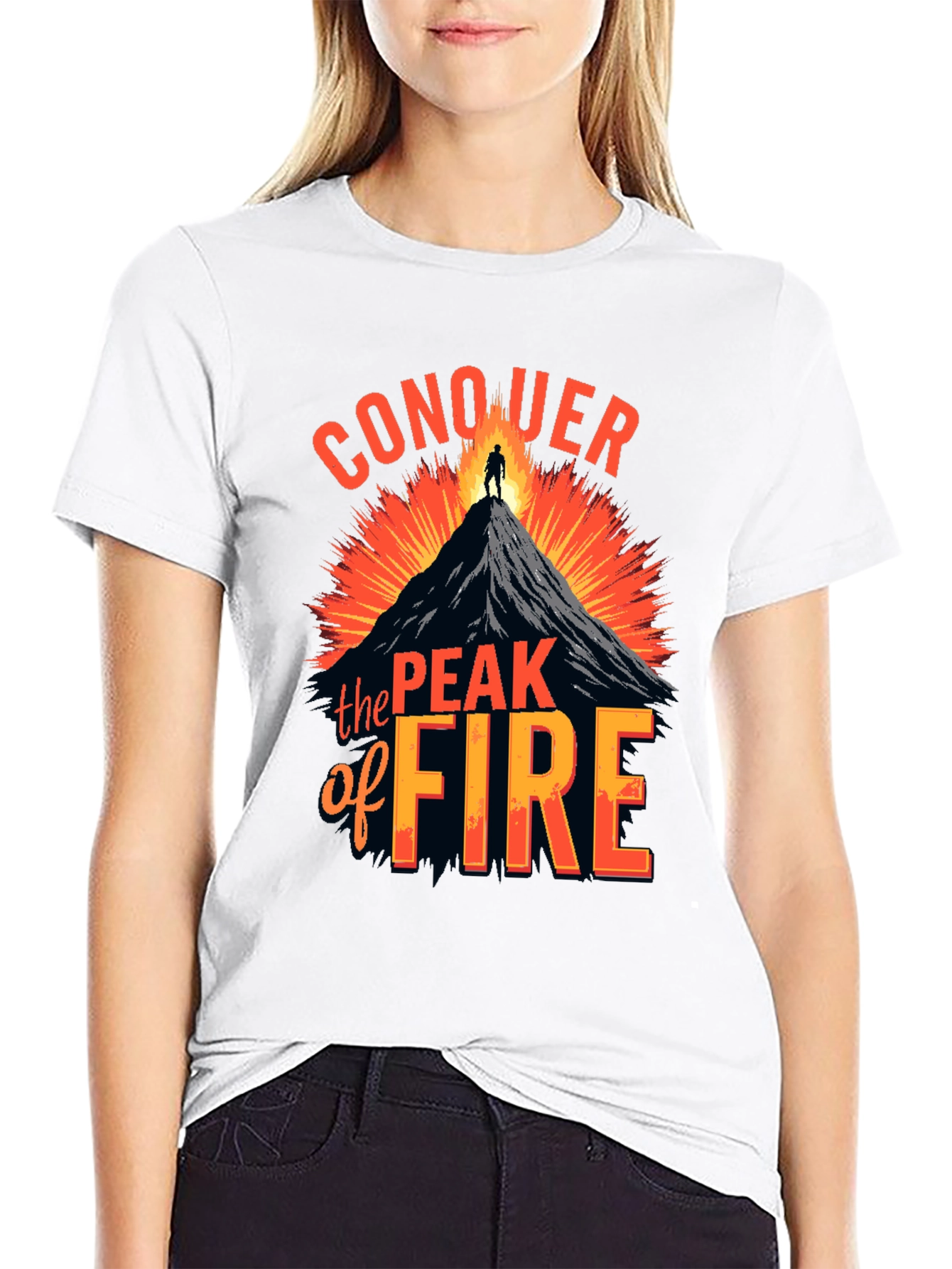 Conquer the Peak of Fire Graphic Tee