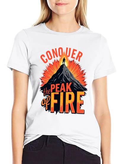 Conquer the Peak of Fire Graphic Tee